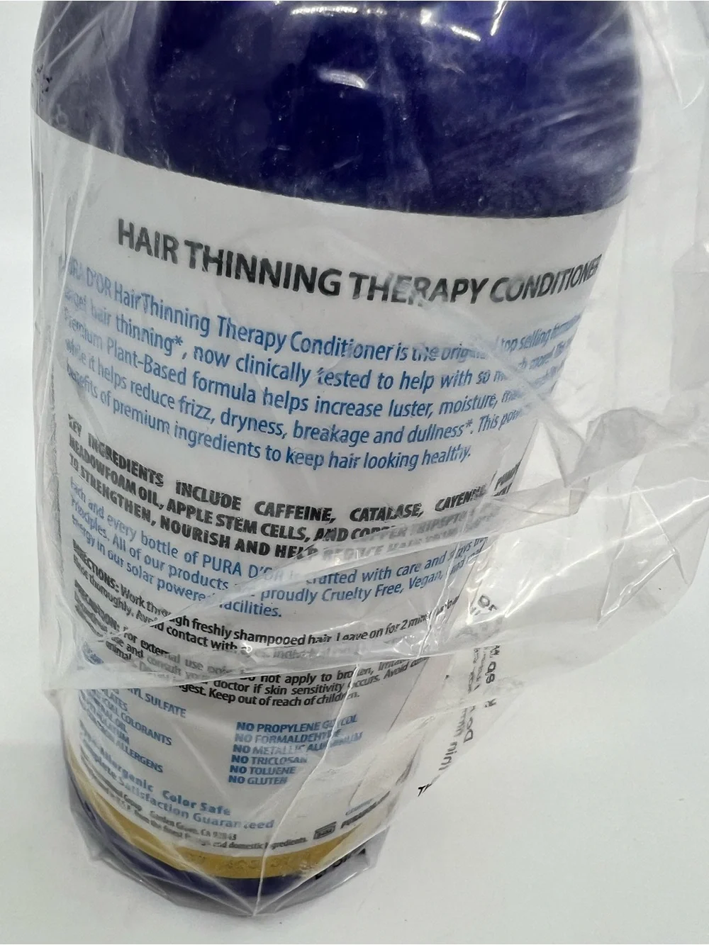 Pura d’or Hair Thinning 16 oz Sealed New